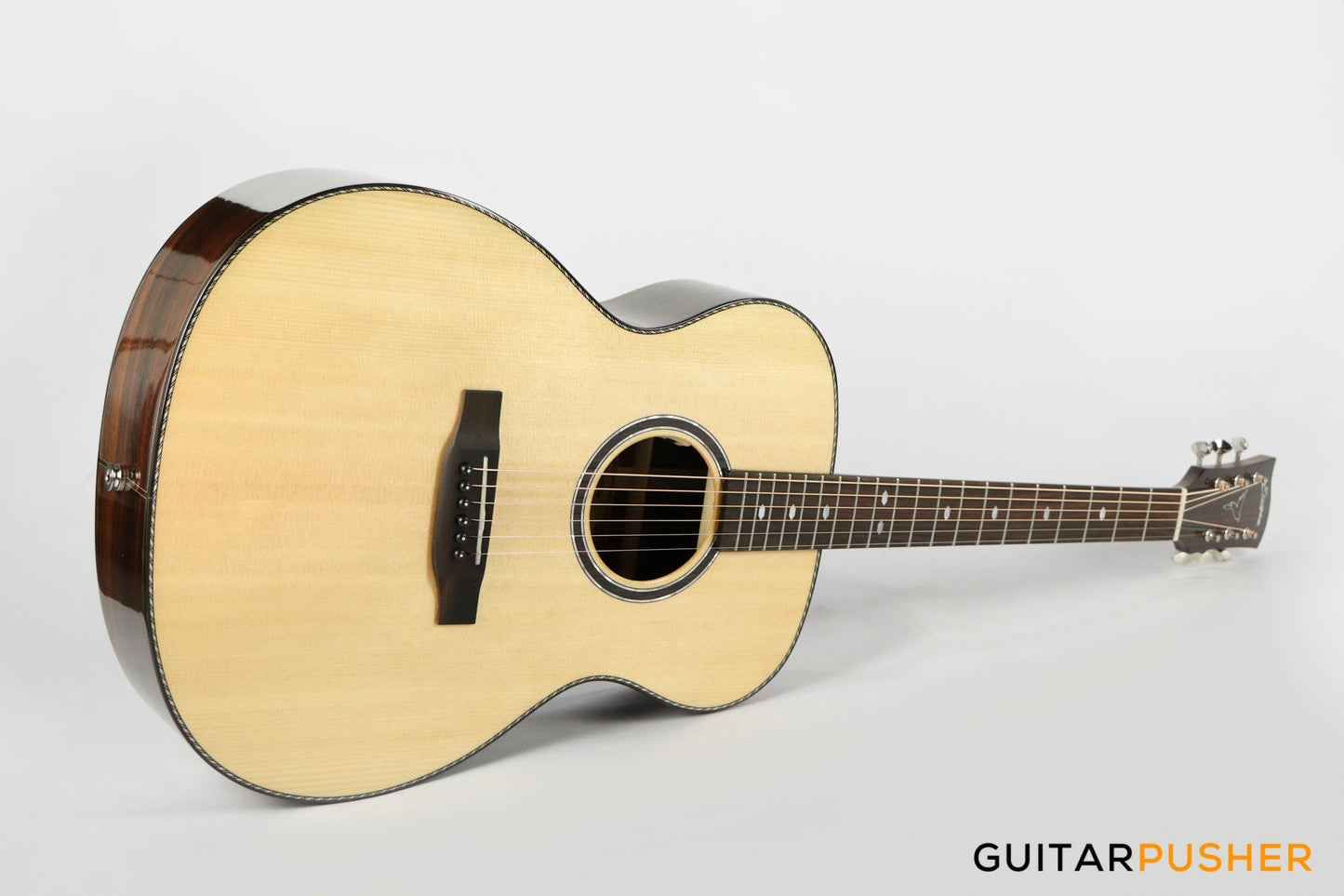 Elegee Katala Solid Sitka Spruce Top OM Acoustic-Electric Guitar with Dual Pickup System