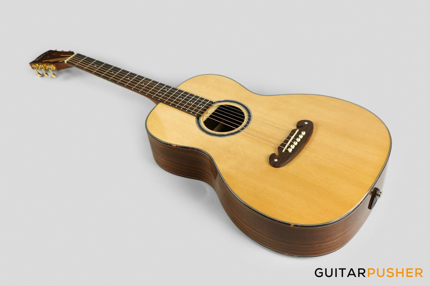 Elegee Lawin Solid Sitka Spruce Top 00 Parlor Acoustic-Electric Guitar with Dual Pickup System