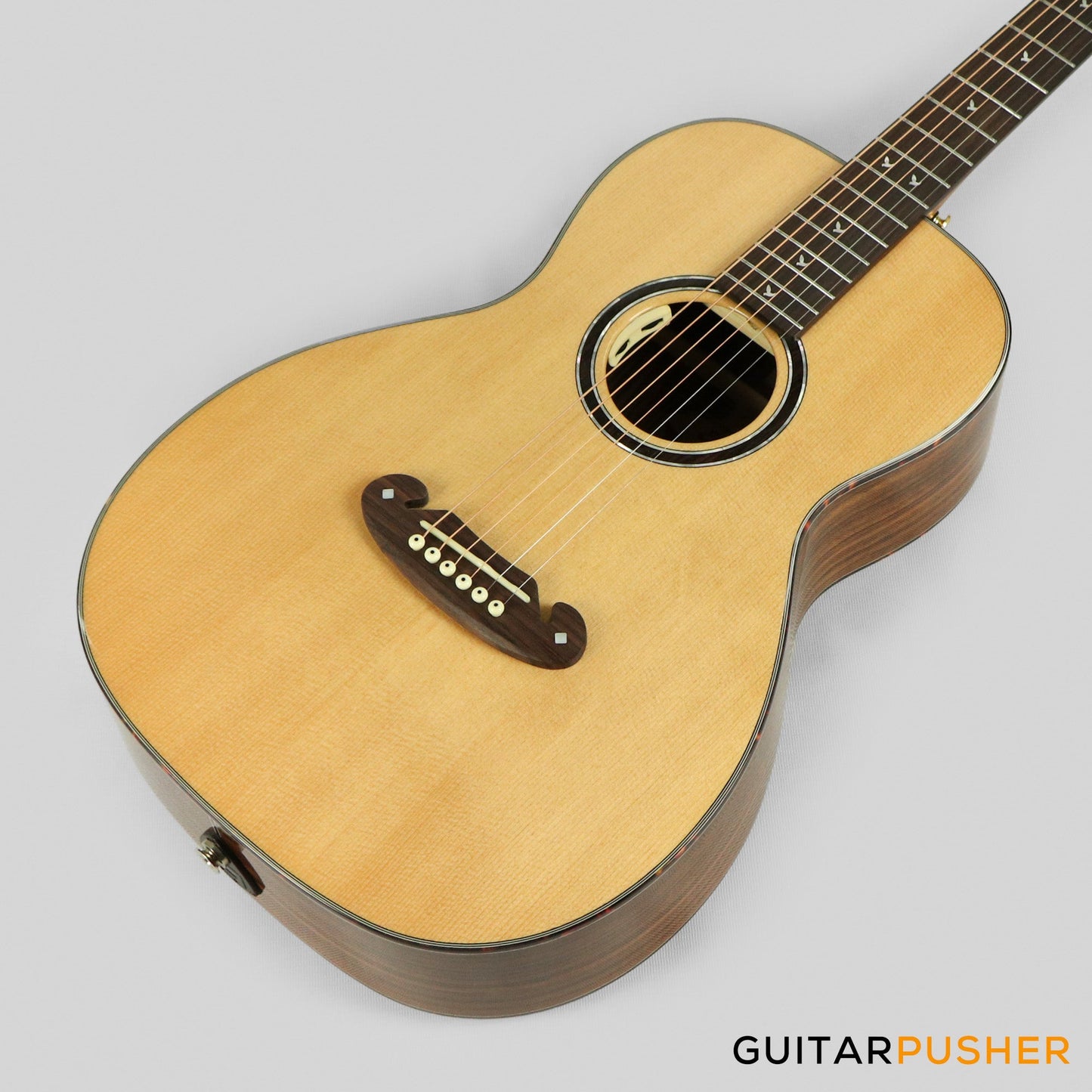 Elegee Lawin Solid Sitka Spruce Top 00 Parlor Acoustic-Electric Guitar with Dual Pickup System