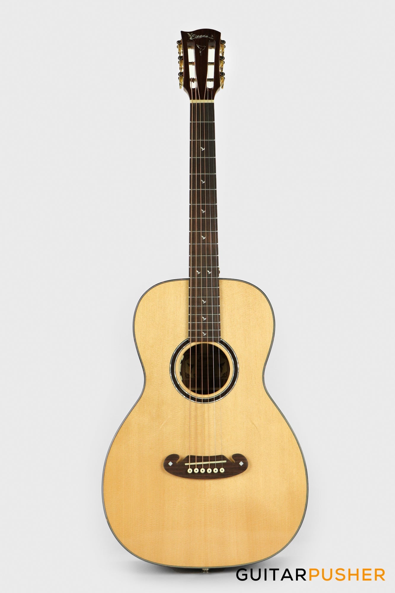 Elegee Lawin Solid Sitka Spruce Top 00 Parlor Acoustic-Electric Guitar with Dual Pickup System
