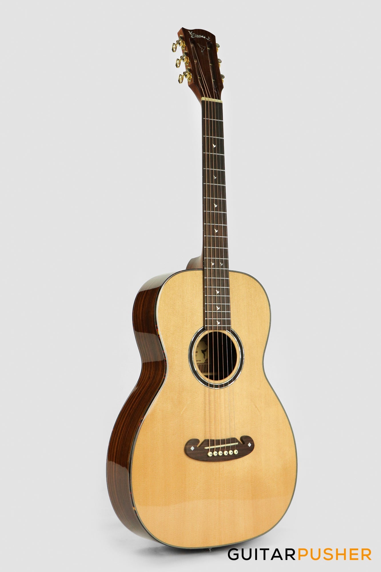 Elegee Lawin Solid Sitka Spruce Top 00 Parlor Acoustic-Electric Guitar with Dual Pickup System