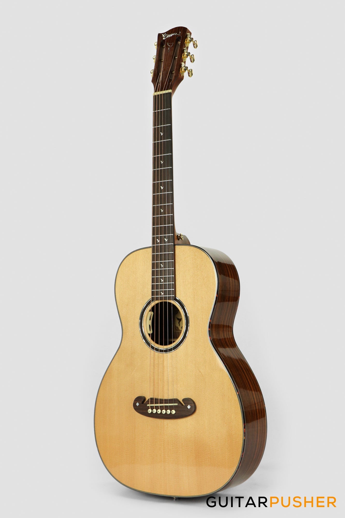 Elegee Lawin Solid Sitka Spruce Top 00 Parlor Acoustic-Electric Guitar with Dual Pickup System