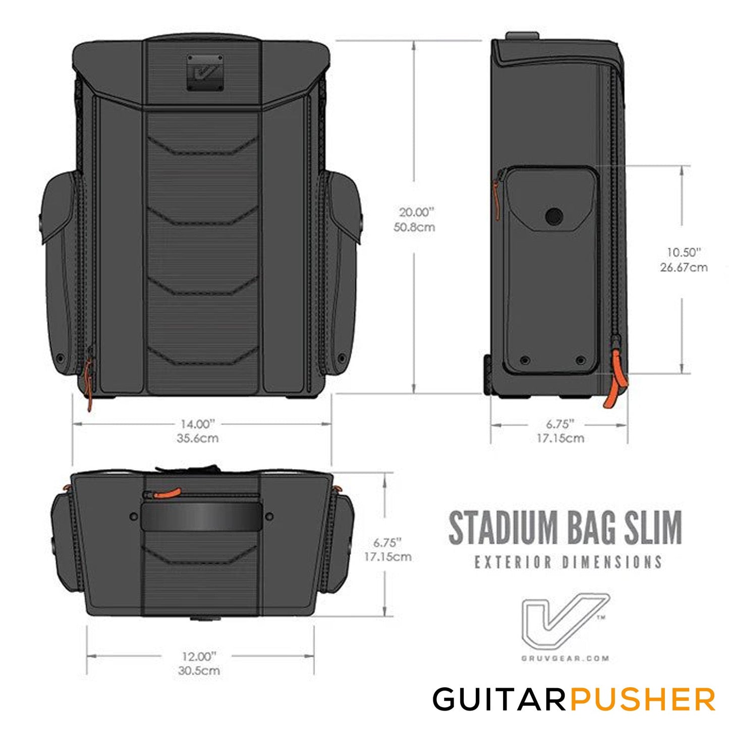 Gruv Gear Stadium Bag Slim (Black/Orange)