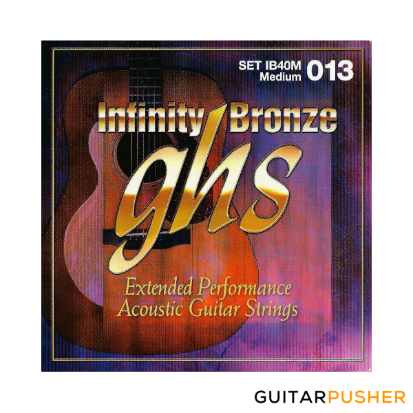GHS Infinity Bronze Treated Acoustic Guitar Strings Extended Performance Light 13-56 (IB40M)