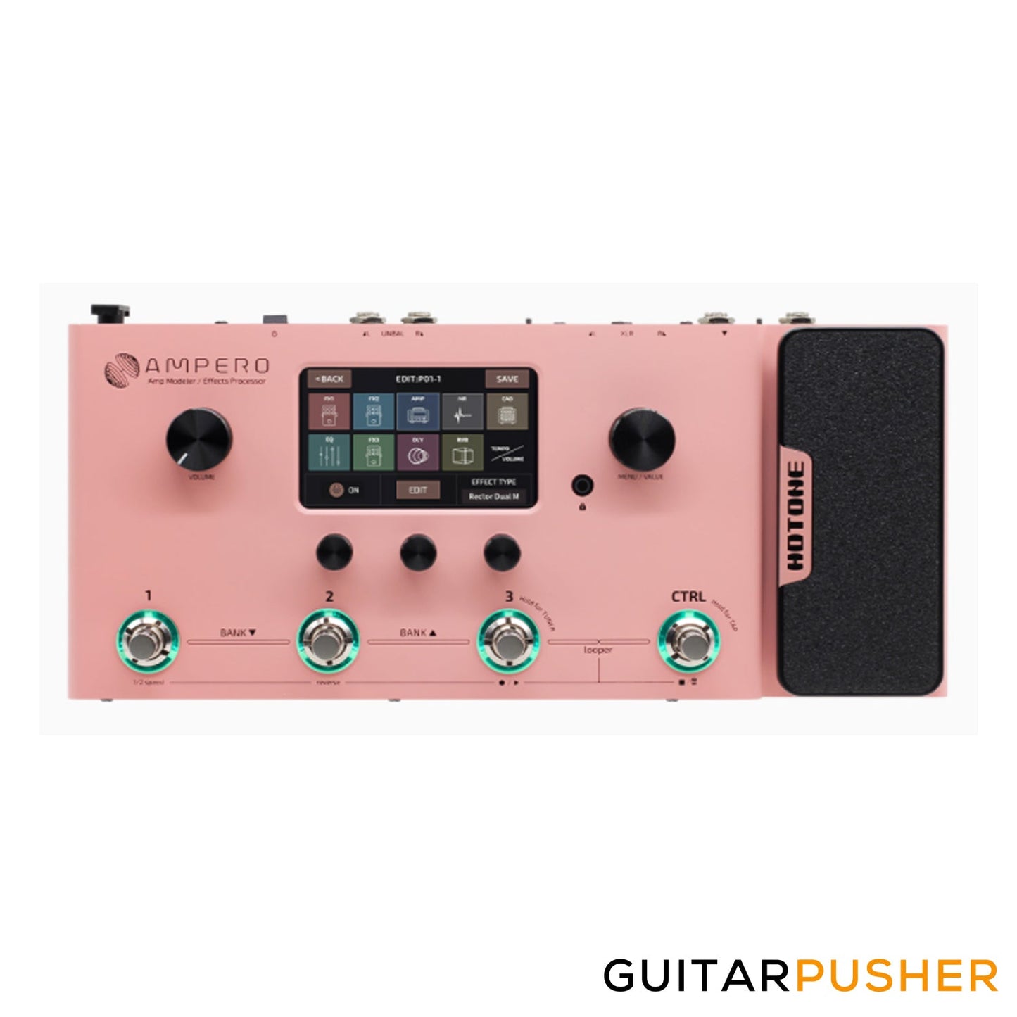 Hotone MP-100PK Ampero Amp Modeler & Multi-Effects Processor (Pink)