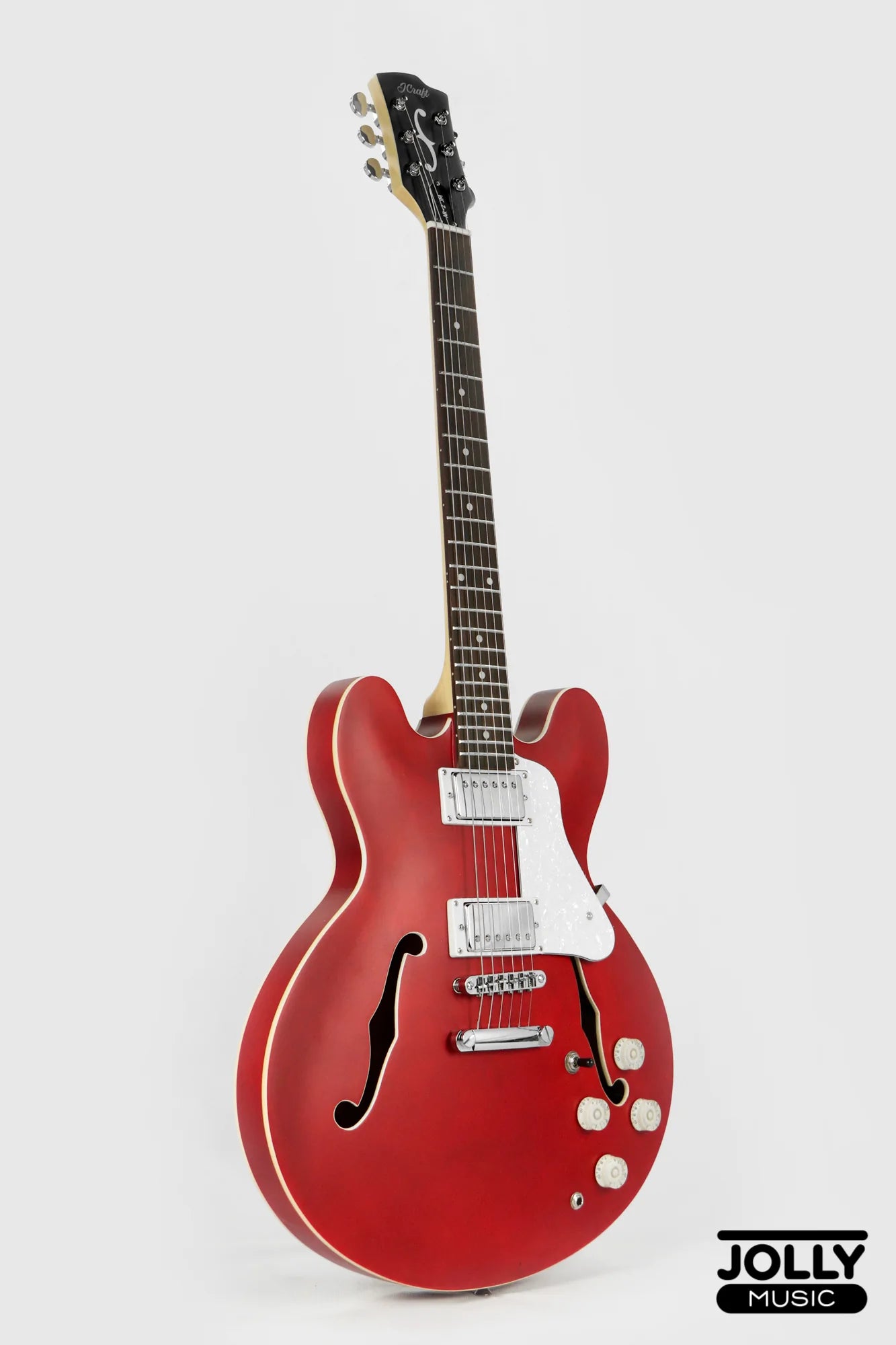 JCraft AR-2 JM Semi-Hollow Electric Guitar - Cherry