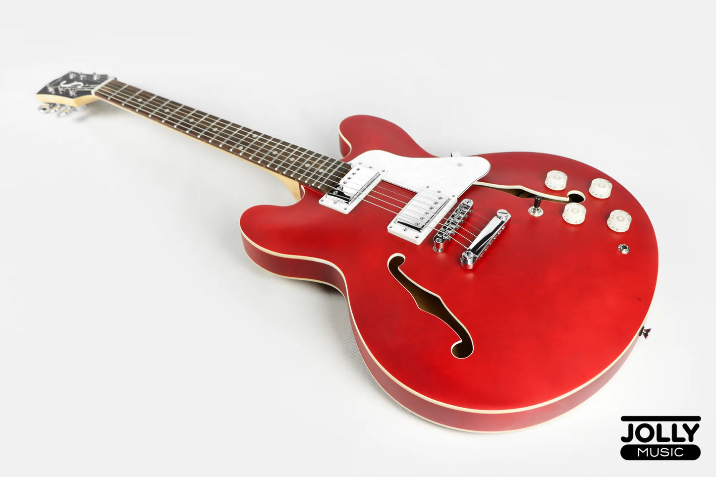 JCraft AR-2 JM Semi-Hollow Electric Guitar - Cherry