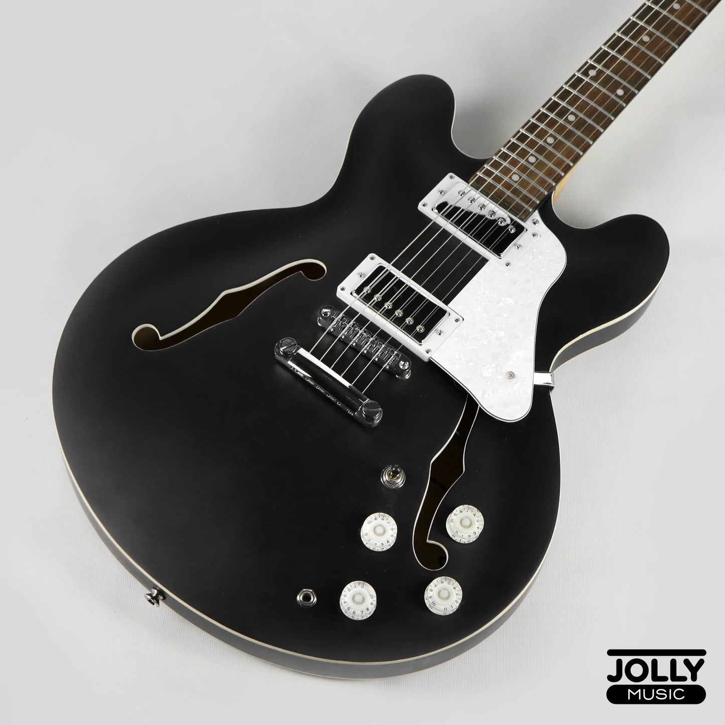 JCraft AR-2 JM Semi-Hollow Electric Guitar - Black