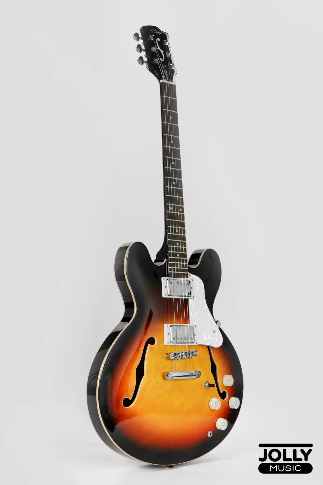 JCraft AR-2 JM Semi-Hollow Electric Guitar - Sunburst