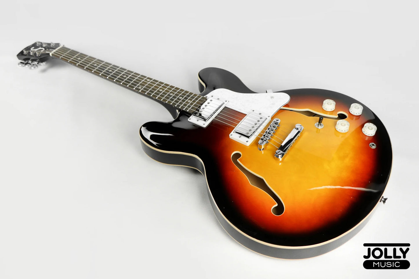 JCraft AR-2 JM Semi-Hollow Electric Guitar - Sunburst