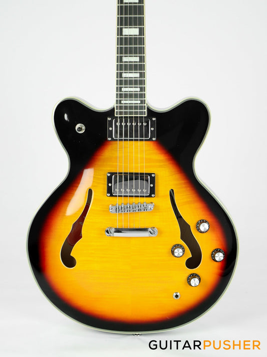 Tagima Blues 3500 Flamed Maple Top Semi-Hollow Electric Guitar - Vintage Sunburst