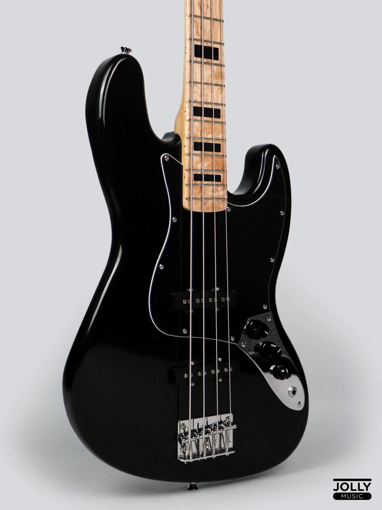 JCraft JB-1 J-Offset 4-String Bass Guitar with Gigbag - Black