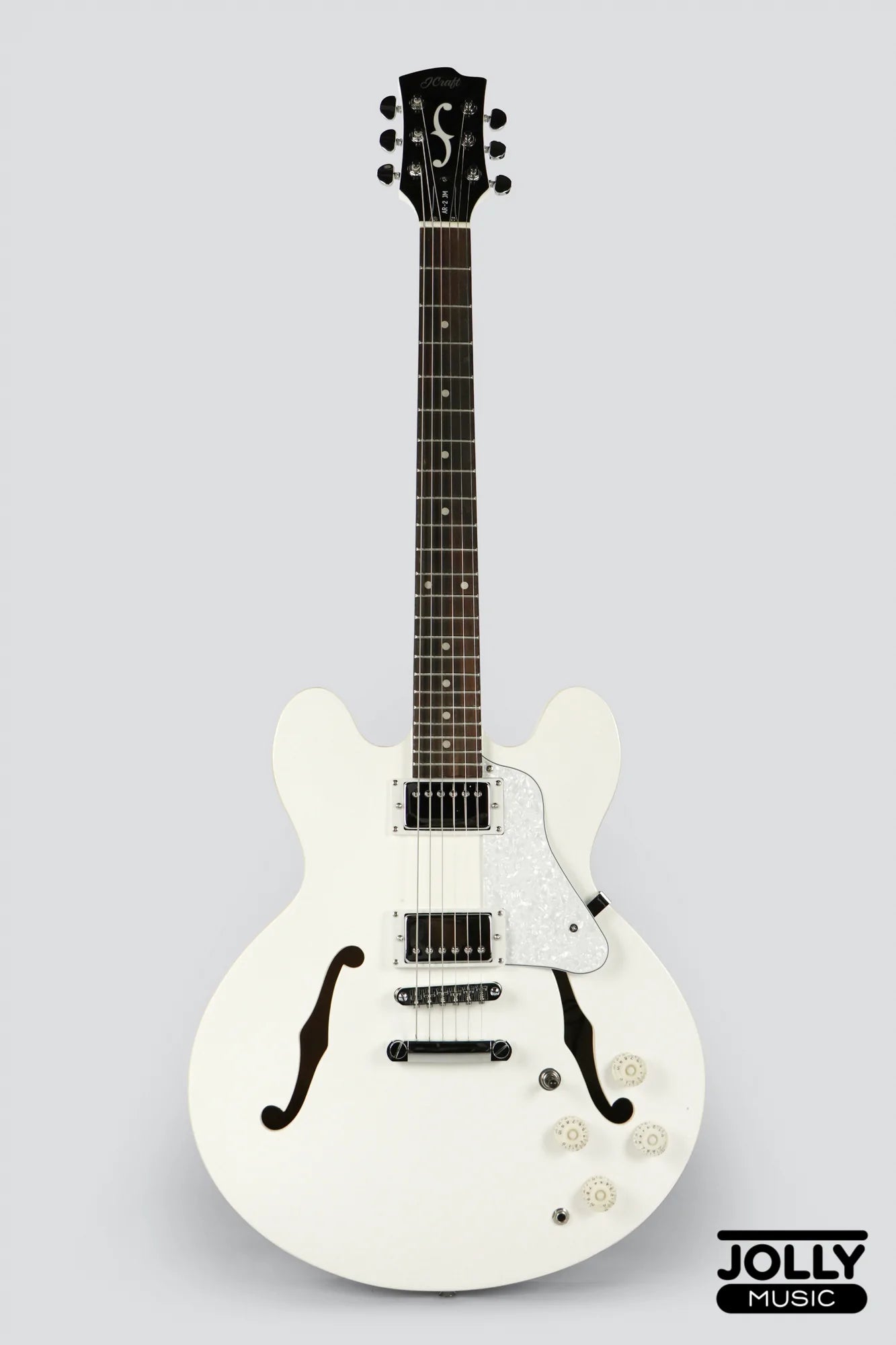 JCraft AR-2 JM Semi-Hollow Electric Guitar - Snow