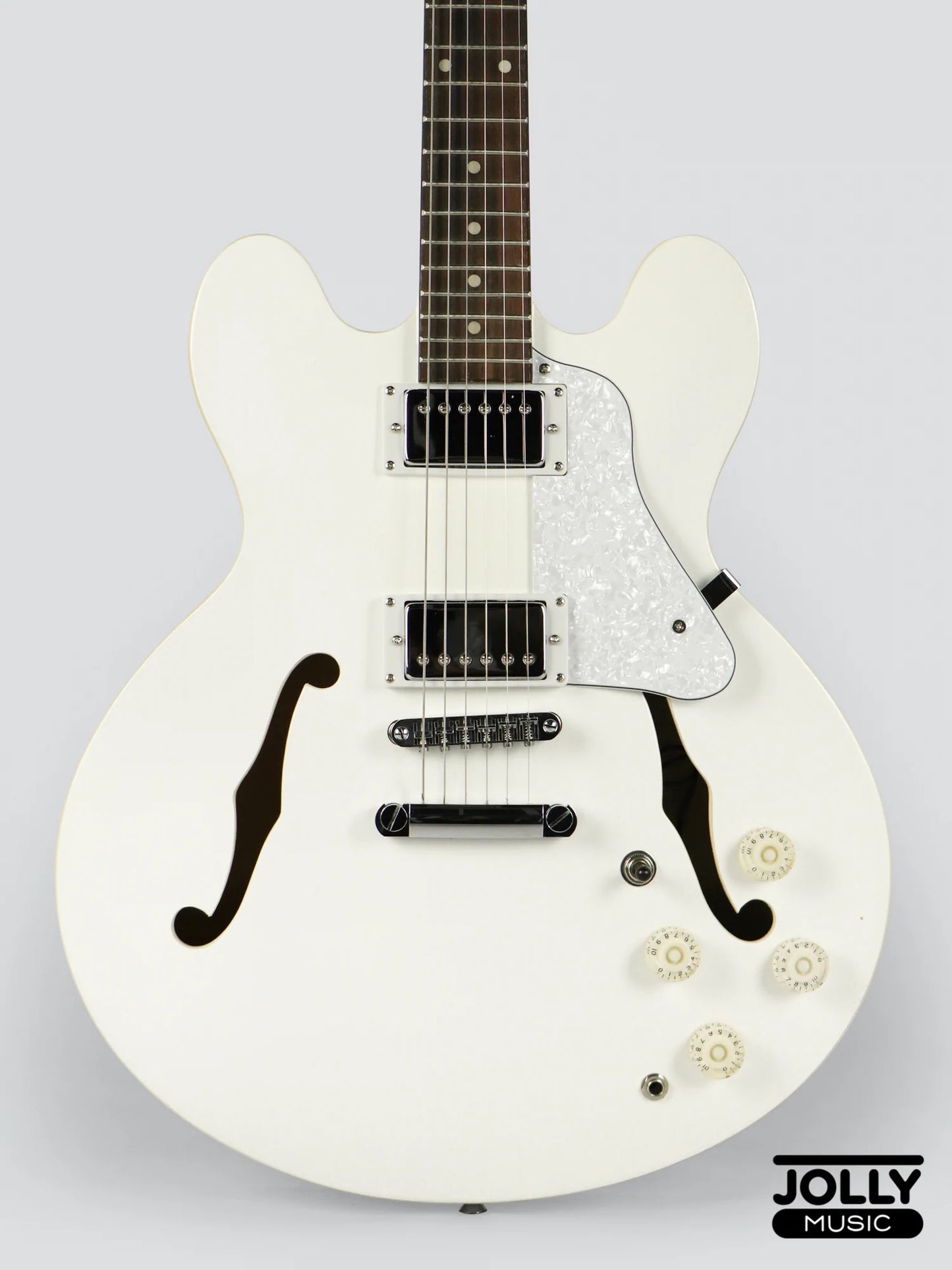 JCraft AR-2 JM Semi-Hollow Electric Guitar - Snow