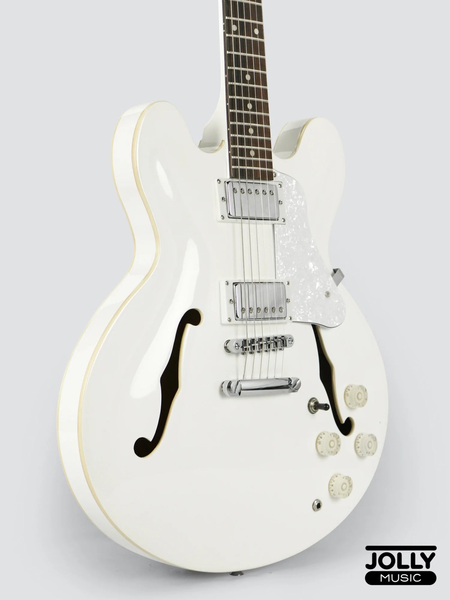 JCraft AR-2 JM Semi-Hollow Electric Guitar - Snow