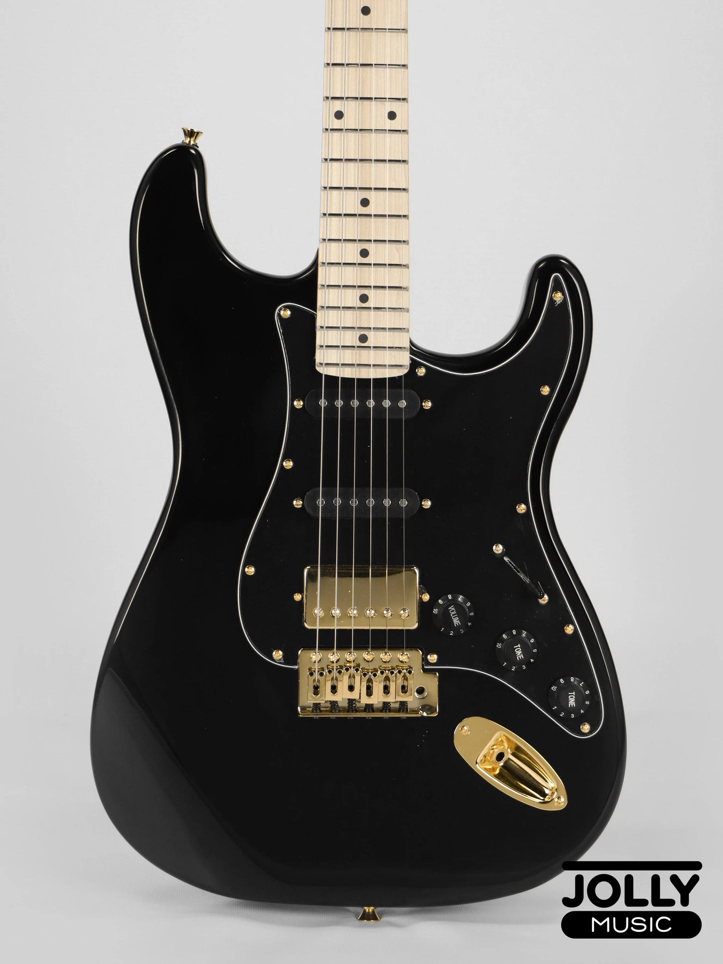 JCraft S-2HC HSS Electric Guitar with Gigbag - Tuxedo Black