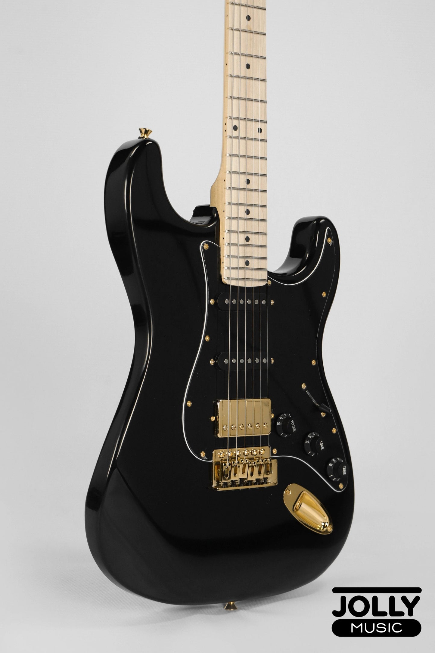 JCraft S-2HC HSS Electric Guitar with Gigbag - Tuxedo Black