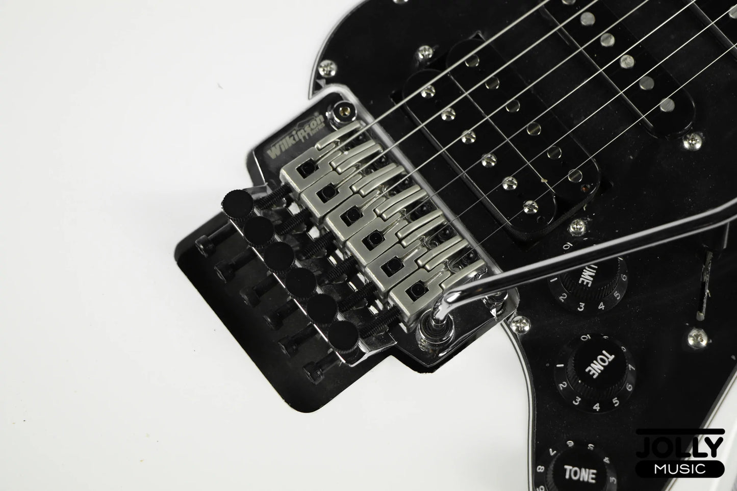 JCraft Modern Series S-3H FR24 HSS Double Locking Electric Guitar Wilkinson "Floyd" - Olympic White