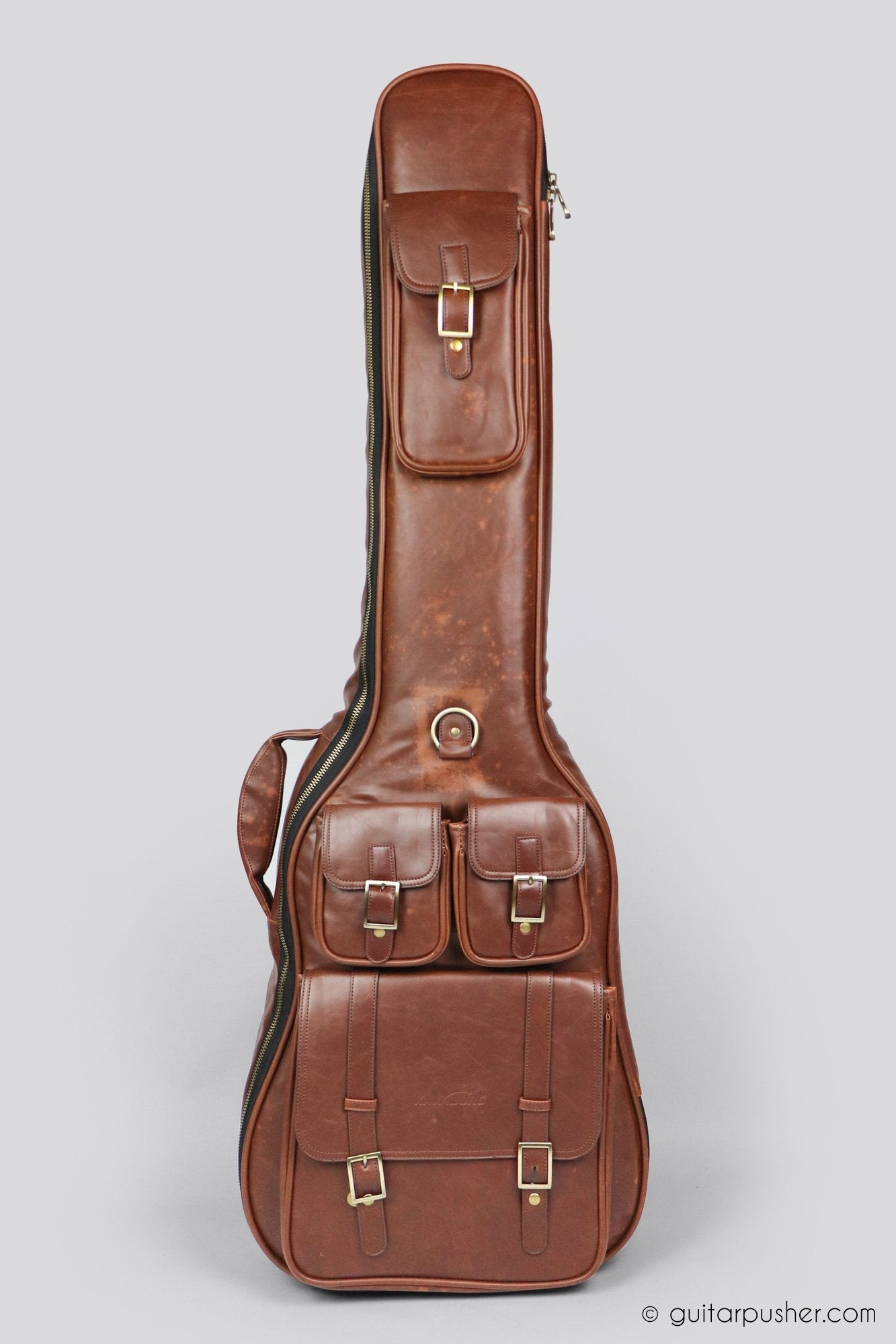 Kavaborg KTP-890B Premium Leather Bass Guitar Gig Bag - GuitarPusher