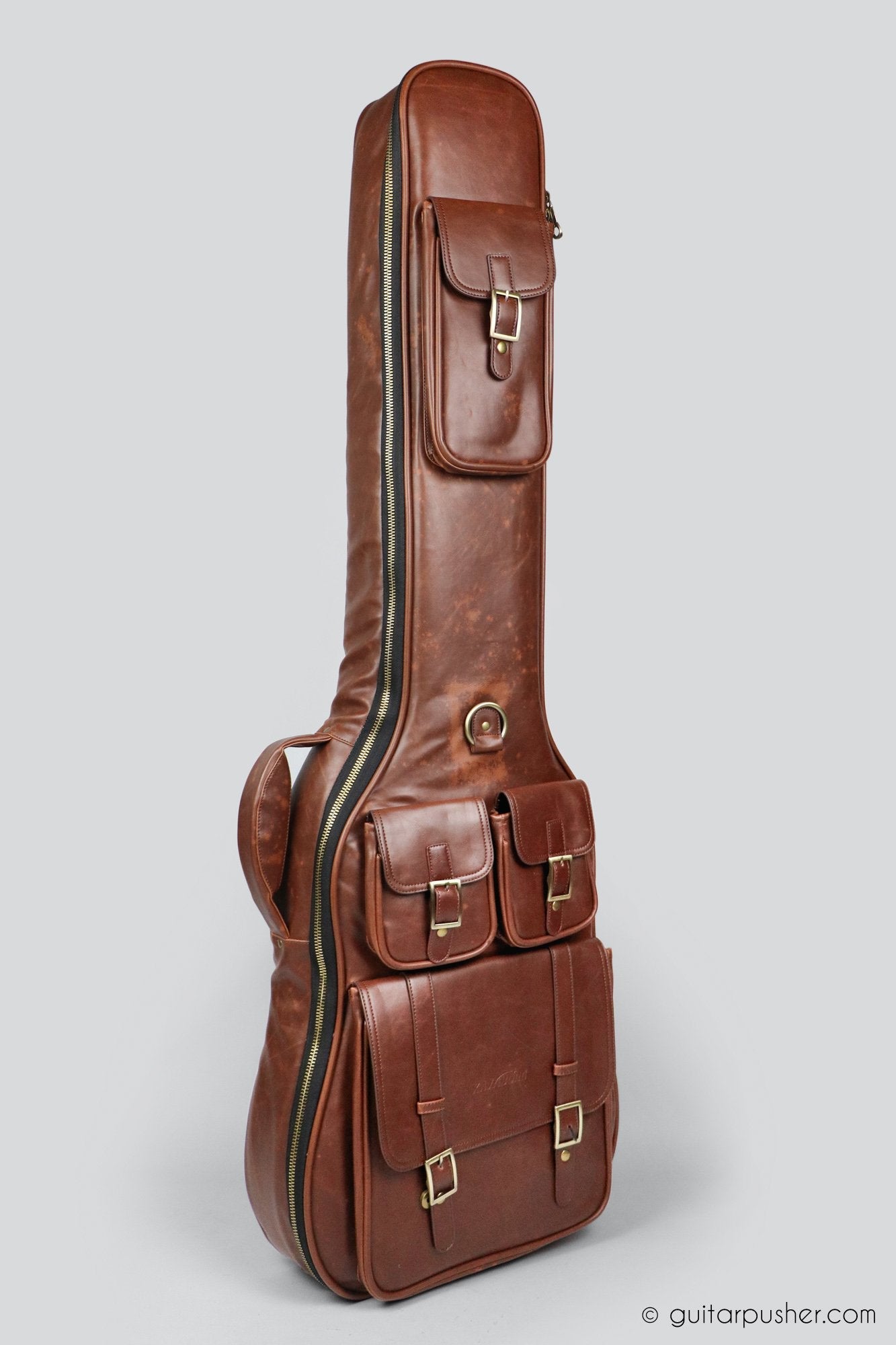 Kavaborg KTP-890B Premium Leather Bass Guitar Gig Bag - GuitarPusher