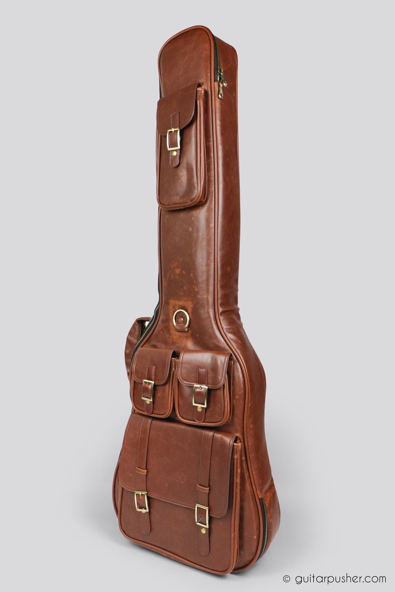 Kavaborg KTP-890B Premium Leather Bass Guitar Gig Bag - GuitarPusher