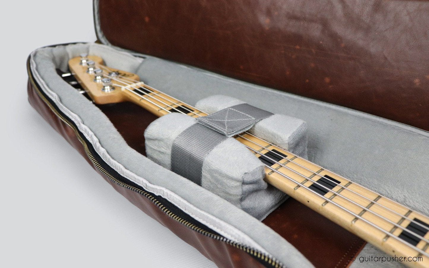 Kavaborg KTP-890B Premium Leather Bass Guitar Gig Bag - GuitarPusher