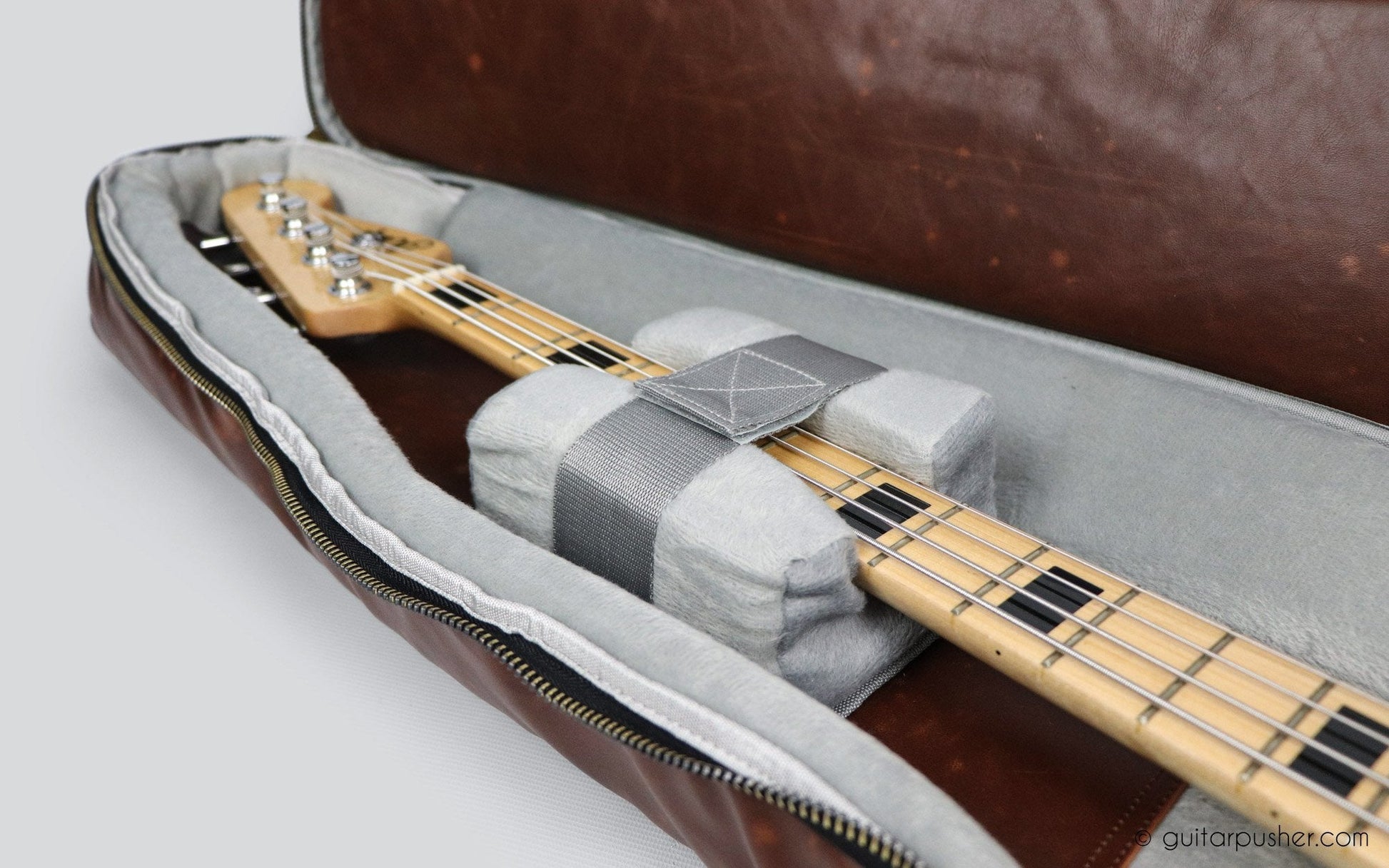 Kavaborg KTP-890B Premium Leather Bass Guitar Gig Bag - GuitarPusher