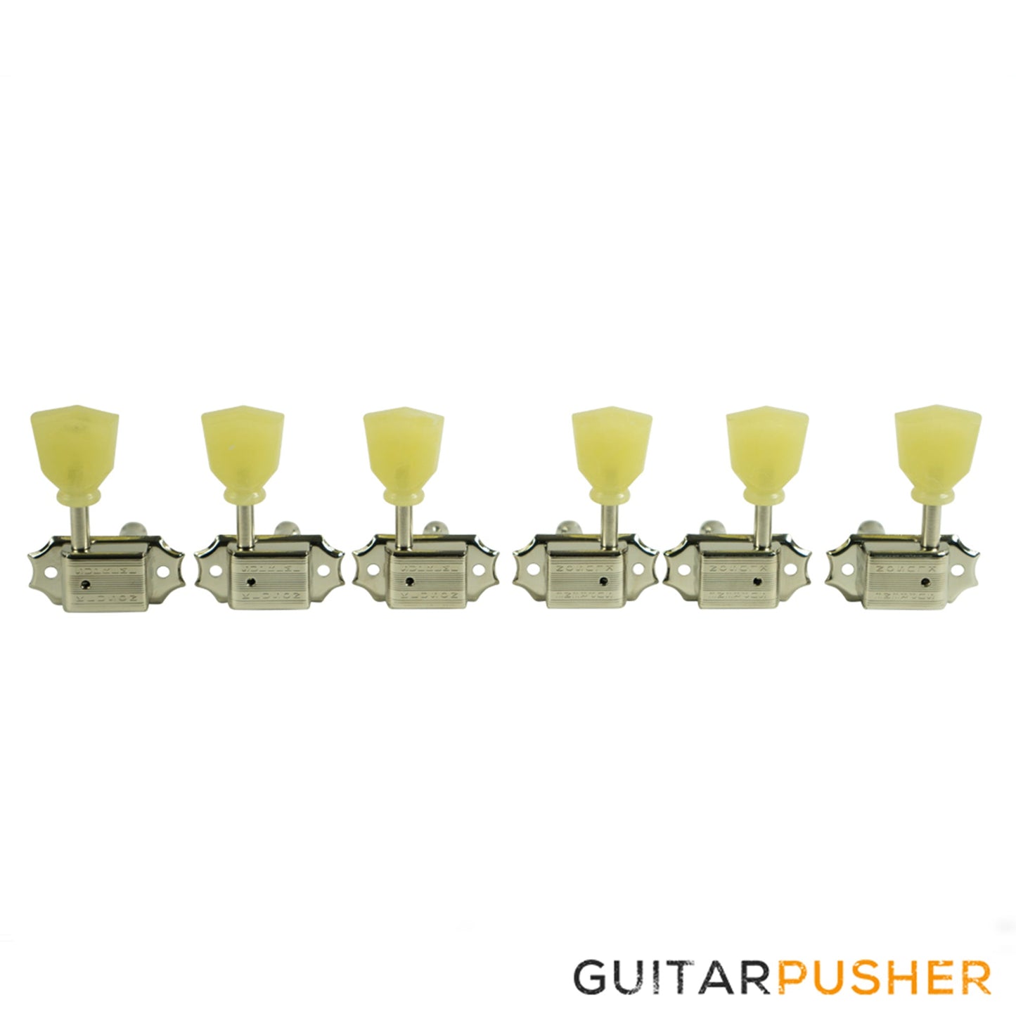 Kluson Traditional - 3+3 Pearl Button LOCKING Machine Head Tuner Nickel