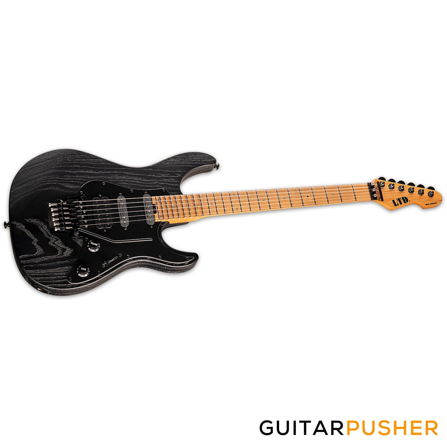 LTD SN-1000FR S-Style HSS Electric Guitar w/ Seymour Duncan Hot Strat Single Coil Pickups/Pegasus Humbucker Pickup & Floyd Rose 1000SE - Black Blast
