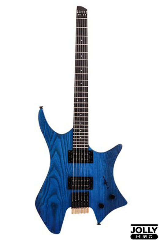 Luxars S-G62 Headless Electric Guitar Basswood Body Rosewood Fretboard - Blue