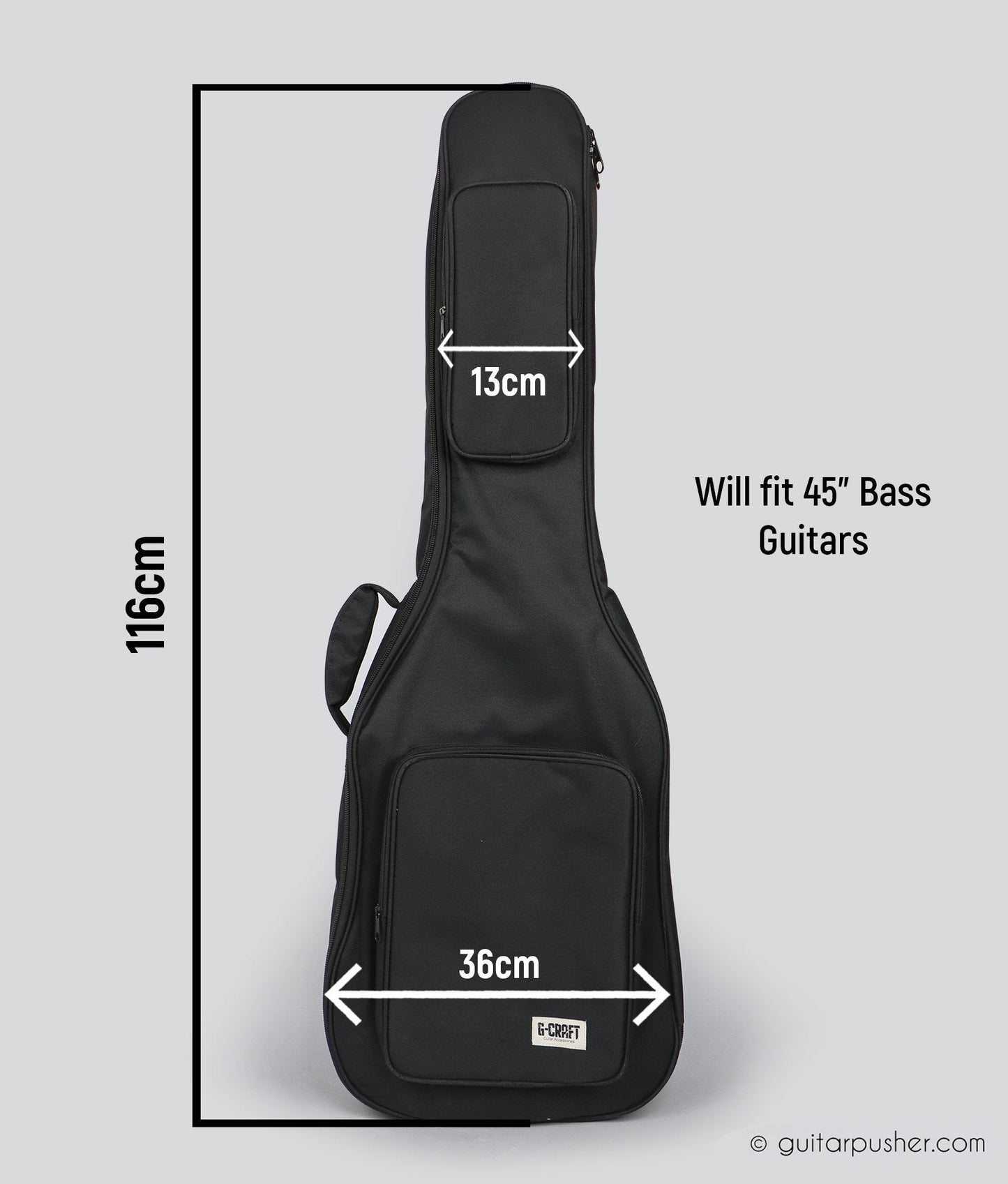 G-Craft LUX Lite B Padded Gig Bag for Bass Guitar - GuitarPusher