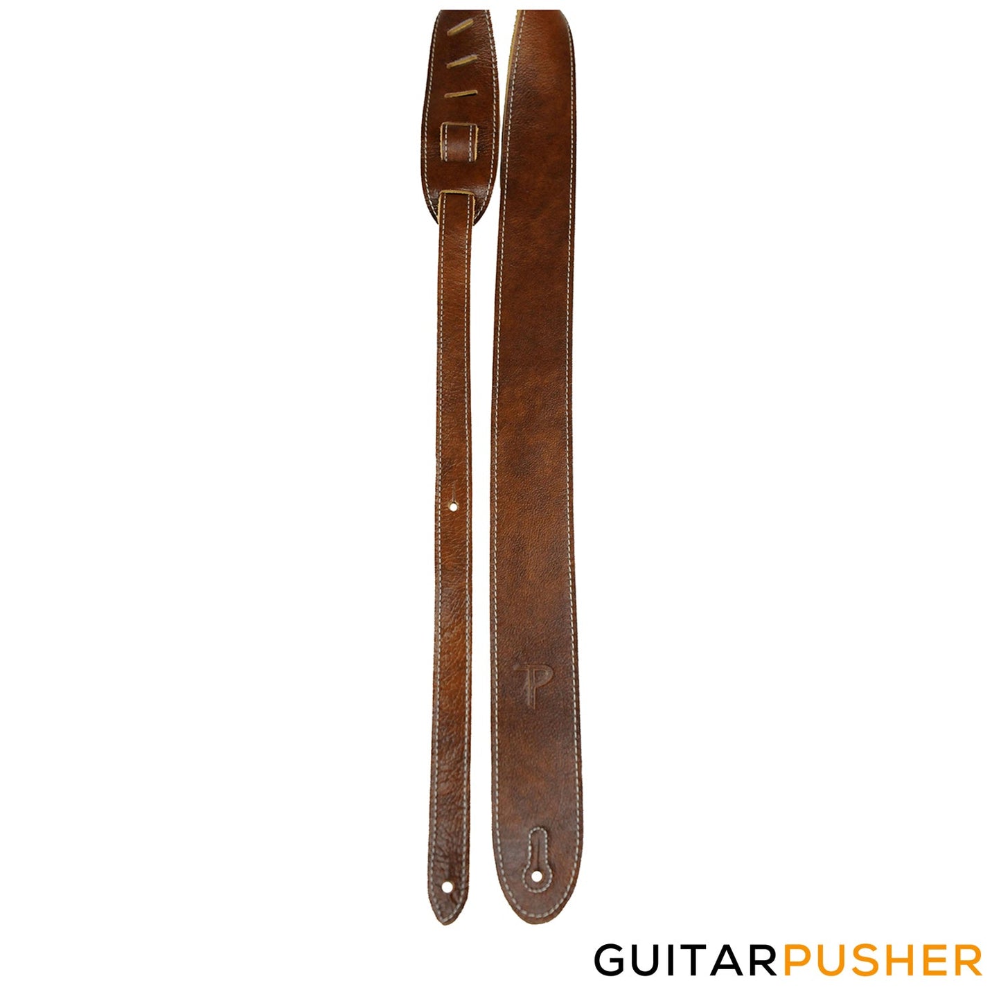 Perri's Leather Italian Leathers 2" Deluxe Soft Italian Garment Leather Guitar Strap w/ Super Soft Suede Backing & White Stitching