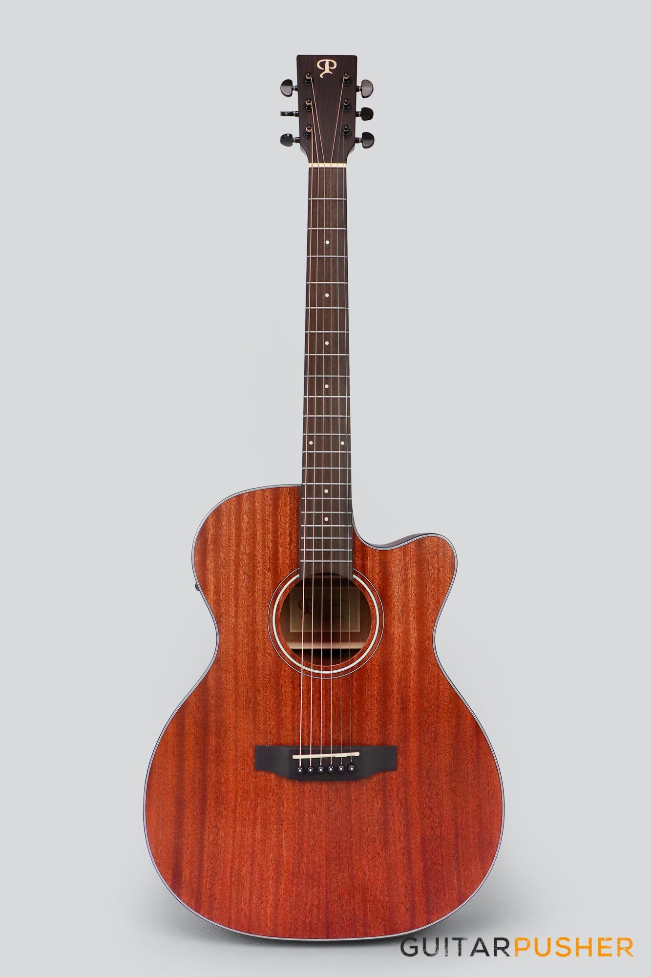 Phoebus PG-20NCE v3 All-Mahogany OM/000 (3rd Gen.) Acoustic-Electric Guitar w/ Gig Bag
