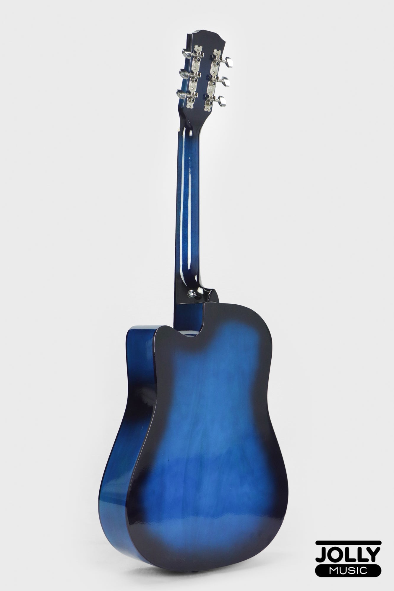 Rambo 38" Guitar K-38LT Truss Rod w/ Case, 3 Picks, Tuner, Capo - Blue Burst