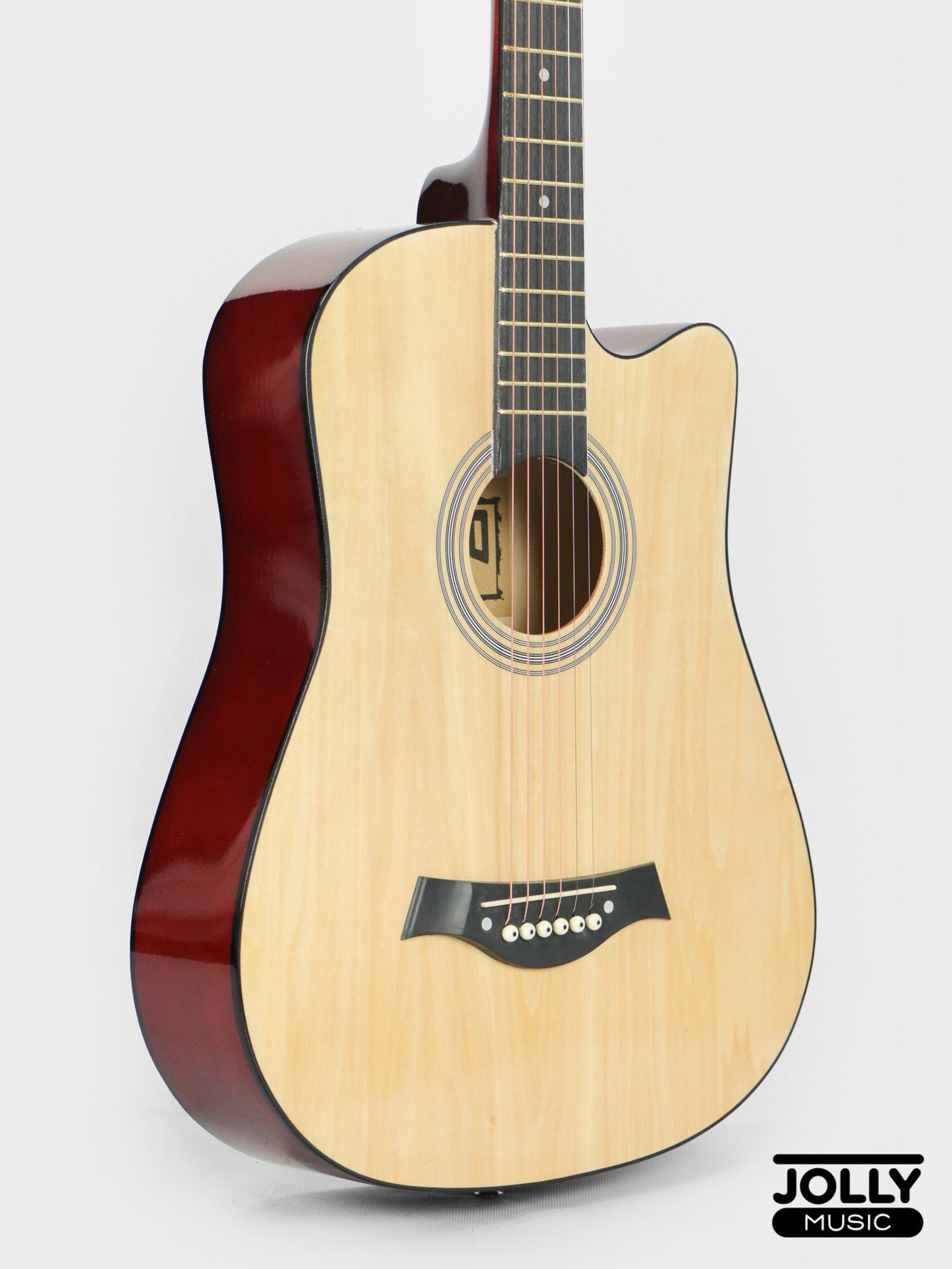 Rambo 38" Guitar K-38LT Truss Rod w/ Case, 3 Picks, Tuner, Capo - Natural