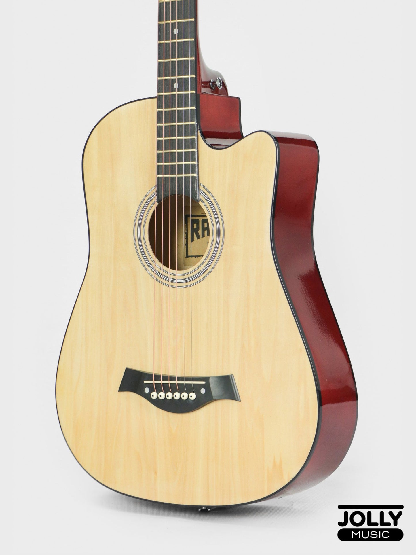 Rambo 38" Guitar K-38LT Truss Rod w/ Case, 3 Picks, Tuner, Capo - Natural