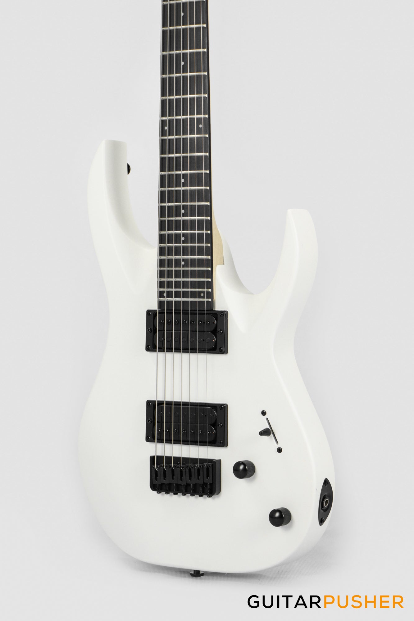 S by Solar AB4.7W-E Matte White 7-String Baritone Electric Guitar