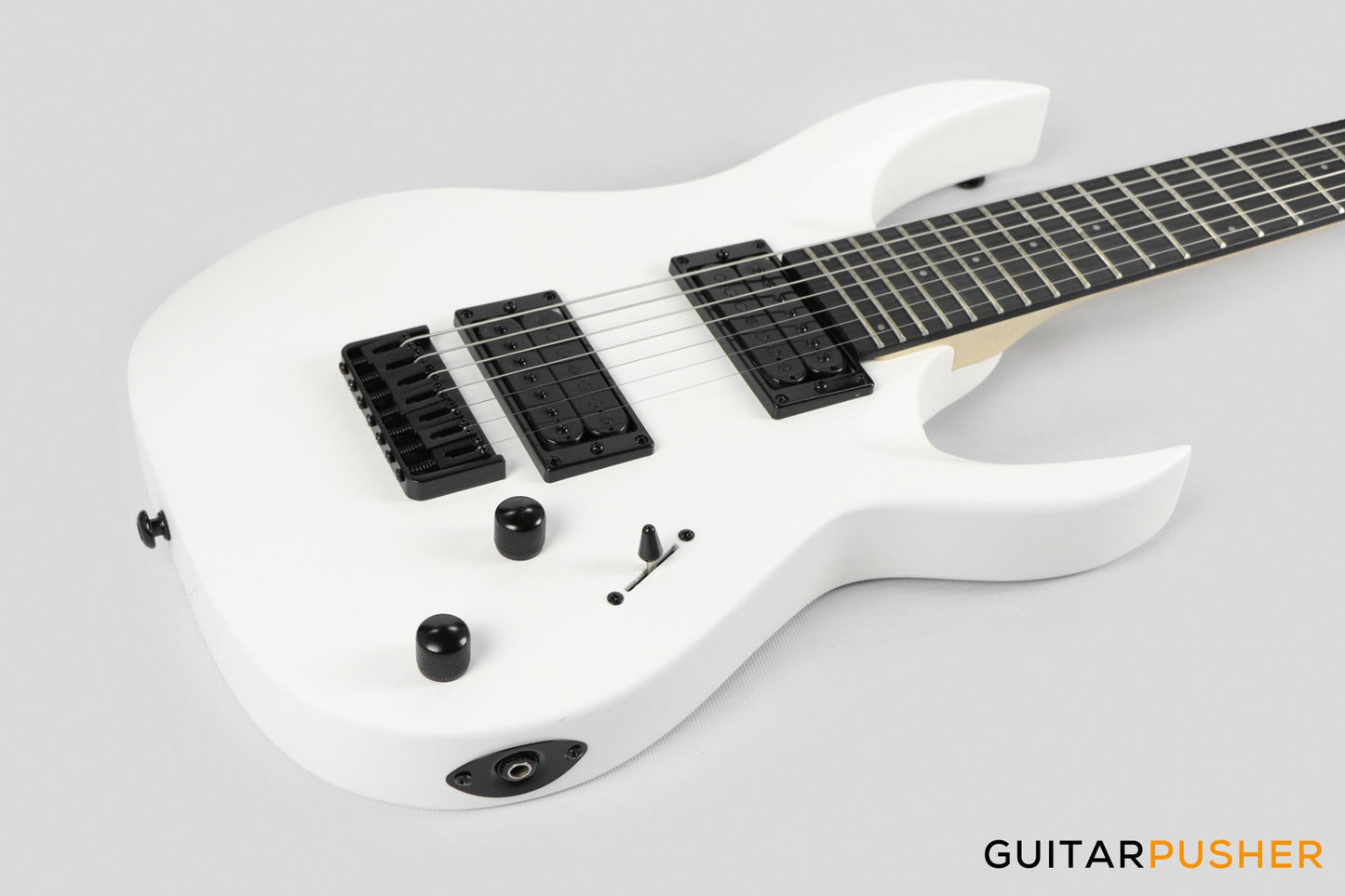 S by Solar AB4.7W-E Matte White 7-String Baritone Electric Guitar