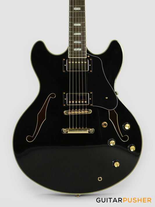 Sire H7 Maple Hollowbody Electric Guitar - Black (2023)