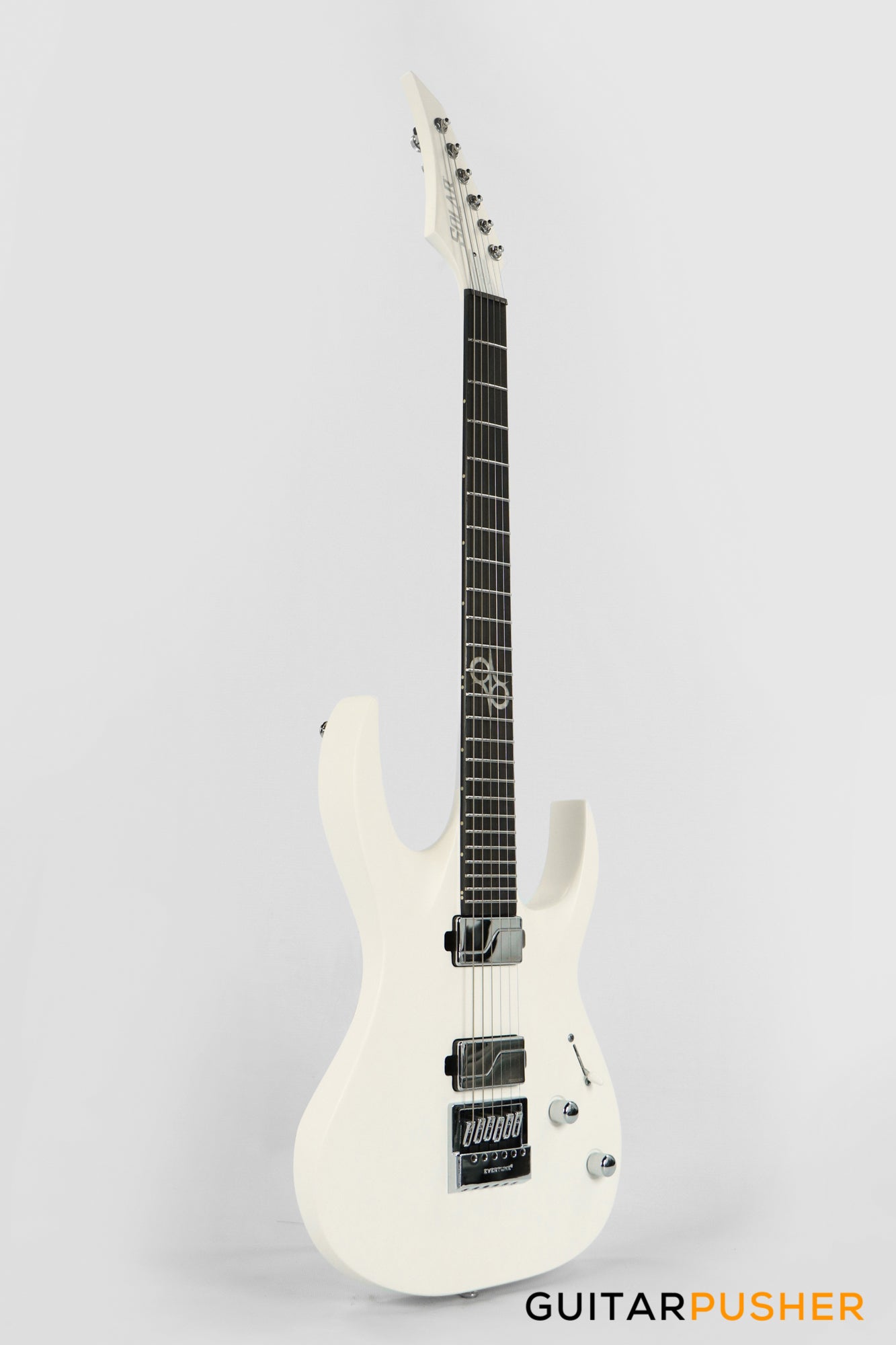 Solar Guitars A1.6Vinter Pearl White Matte Electric Guitar w/ Fishman Fluence Modern Pickups & Evertune Bridge
