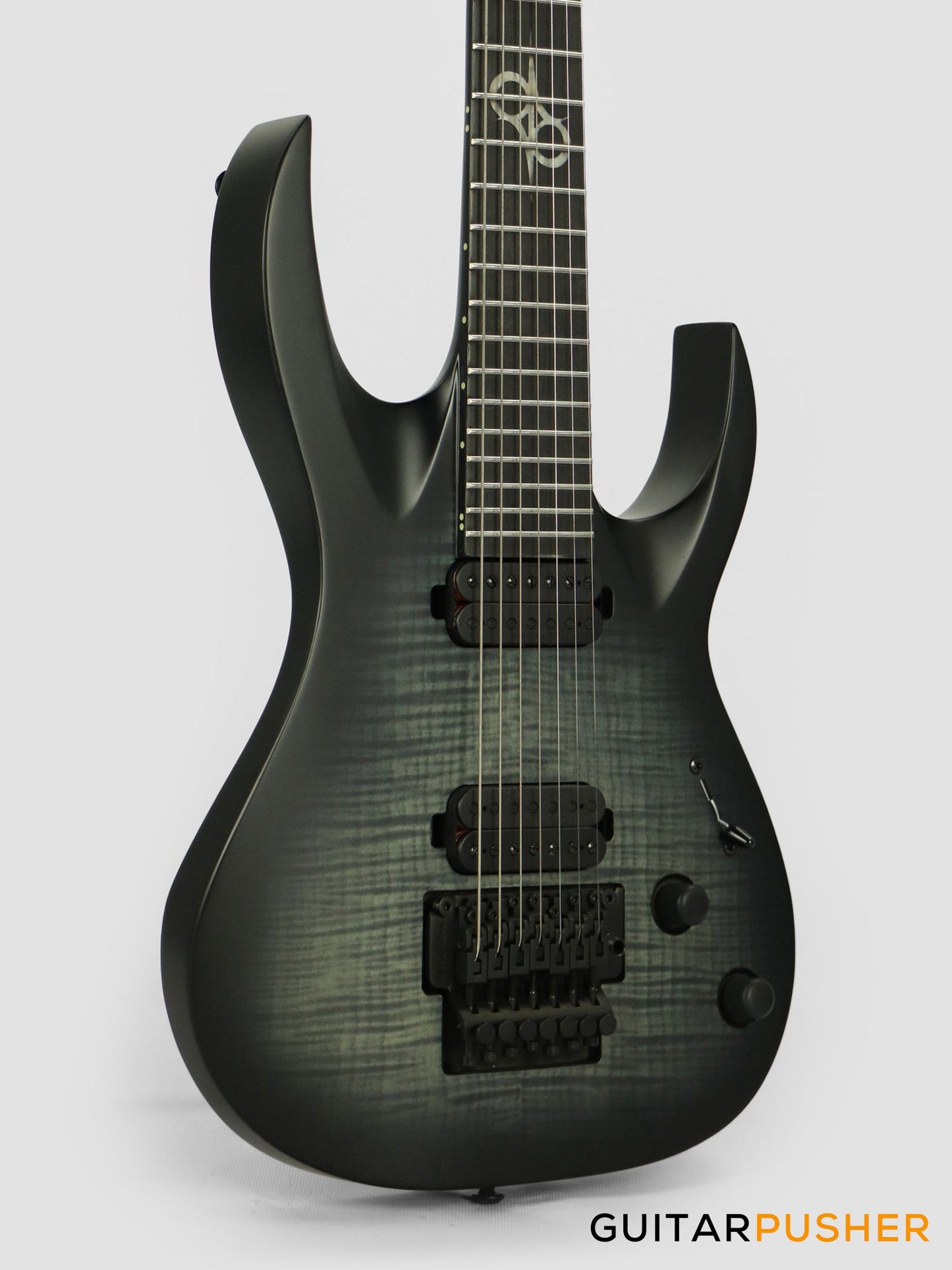 Solar Guitars A1.7FR FB Flame Trans Black Matte 7-String Electric Guitar w/ Floyd Rose 1000