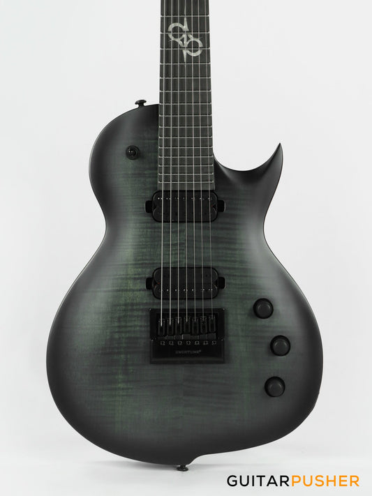 Solar Guitars GC1.7FBB Flame Black Burst Matte Singlecut 7-String Electric Guitar