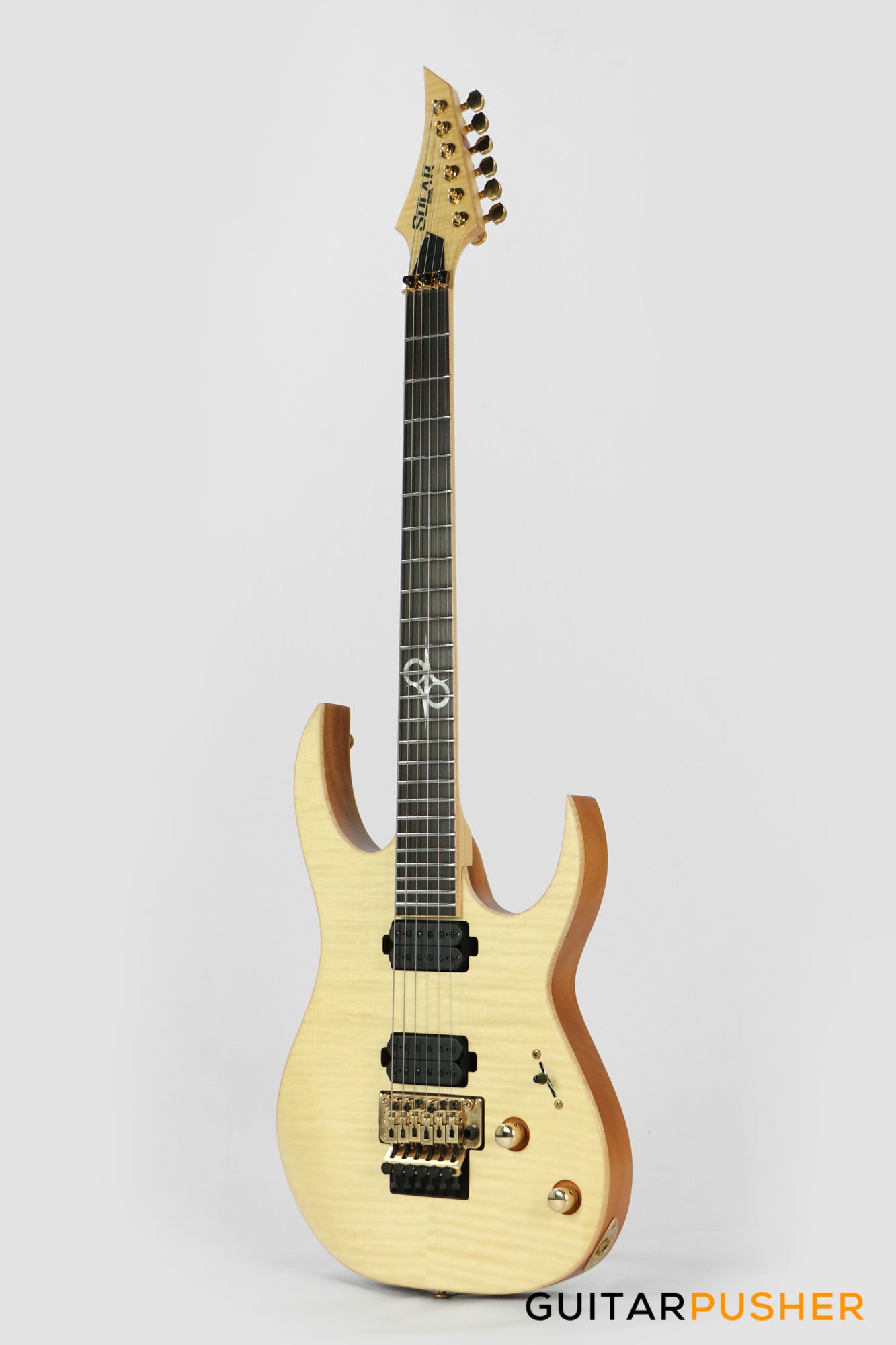 Solar Guitars SB1.6FRFM Flame Natural Matte Electric Guitar w/ Floyd Rose 1000