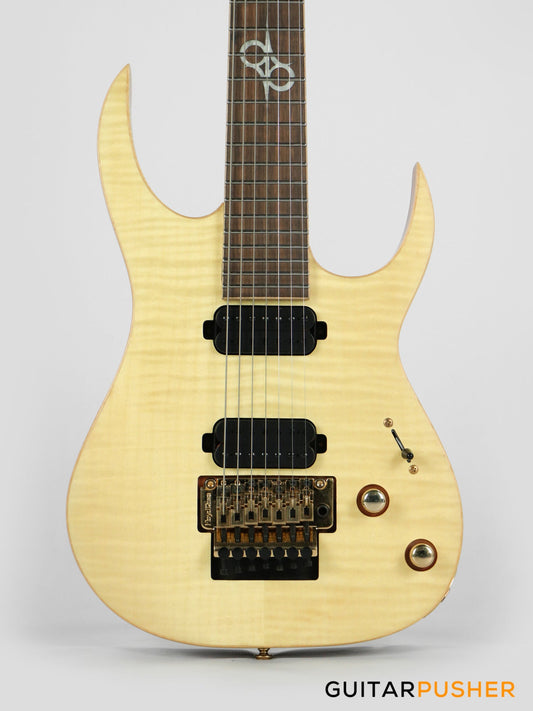 Solar Guitars SB1.7FRFM Flame Natural Matte 7-String Electric Guitar w/ Floyd Rose 1000