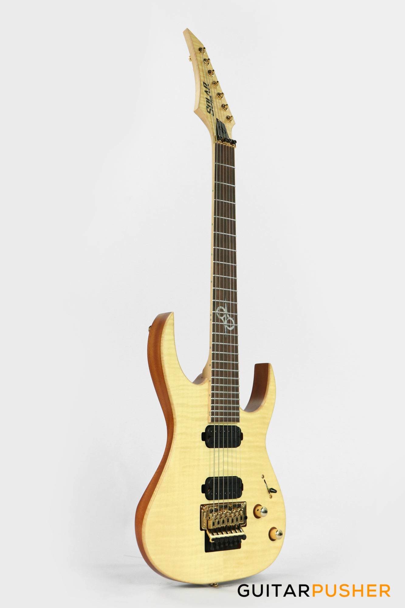 Solar Guitars SB1.7FRFM Flame Natural Matte 7-String Electric Guitar w/ Floyd Rose 1000
