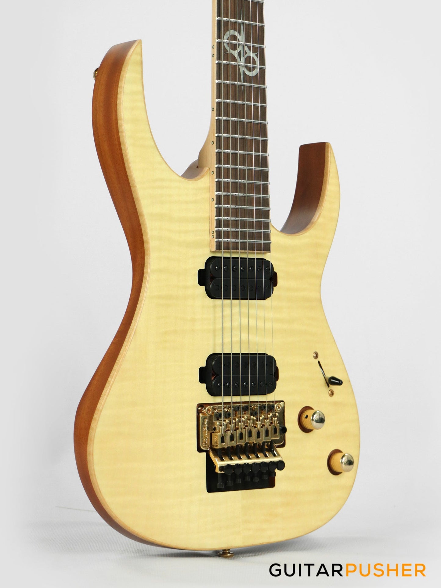 Solar Guitars SB1.7FRFM Flame Natural Matte 7-String Electric Guitar w/ Floyd Rose 1000