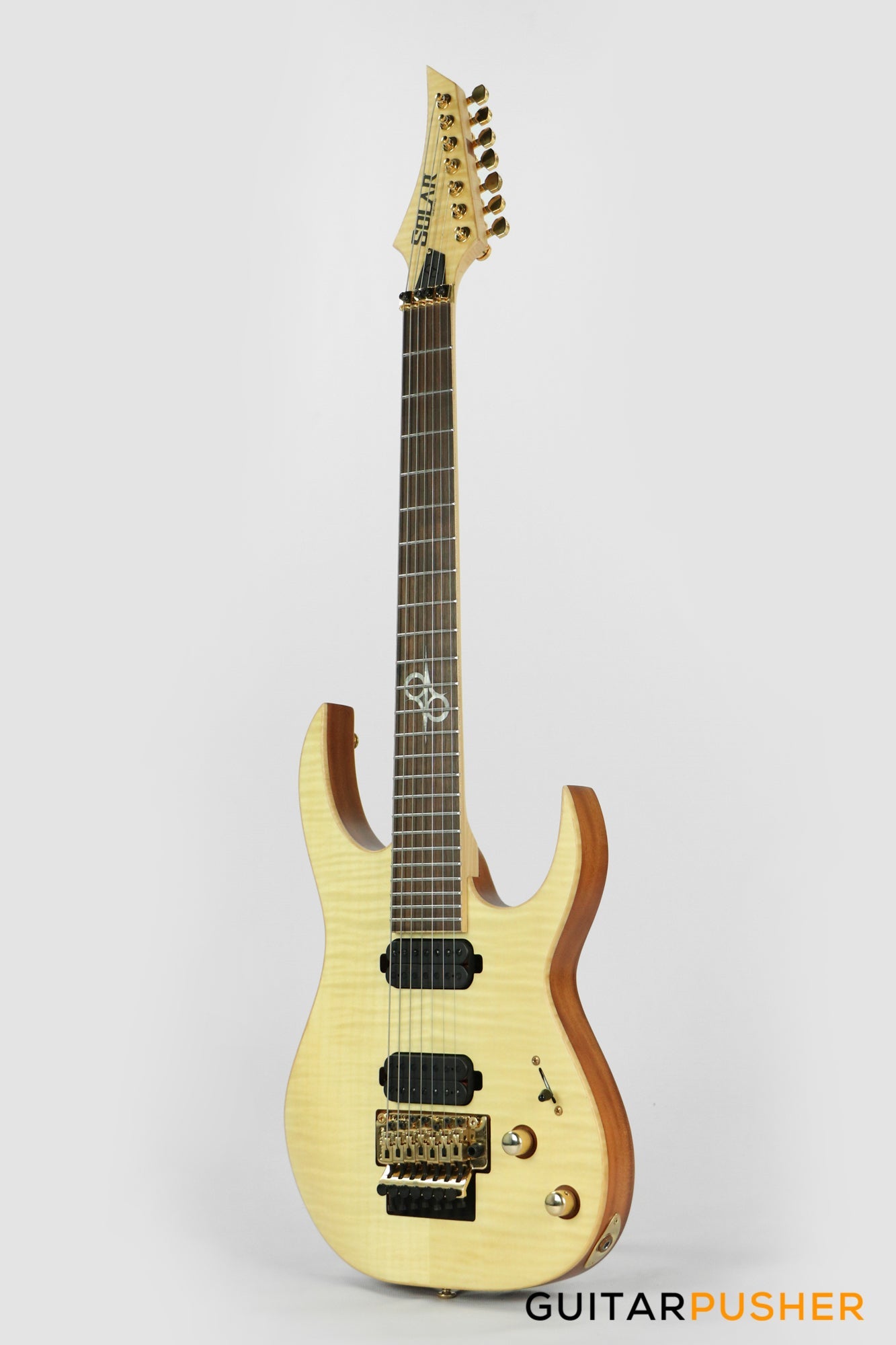 Solar Guitars SB1.7FRFM Flame Natural Matte 7-String Electric Guitar w/ Floyd Rose 1000