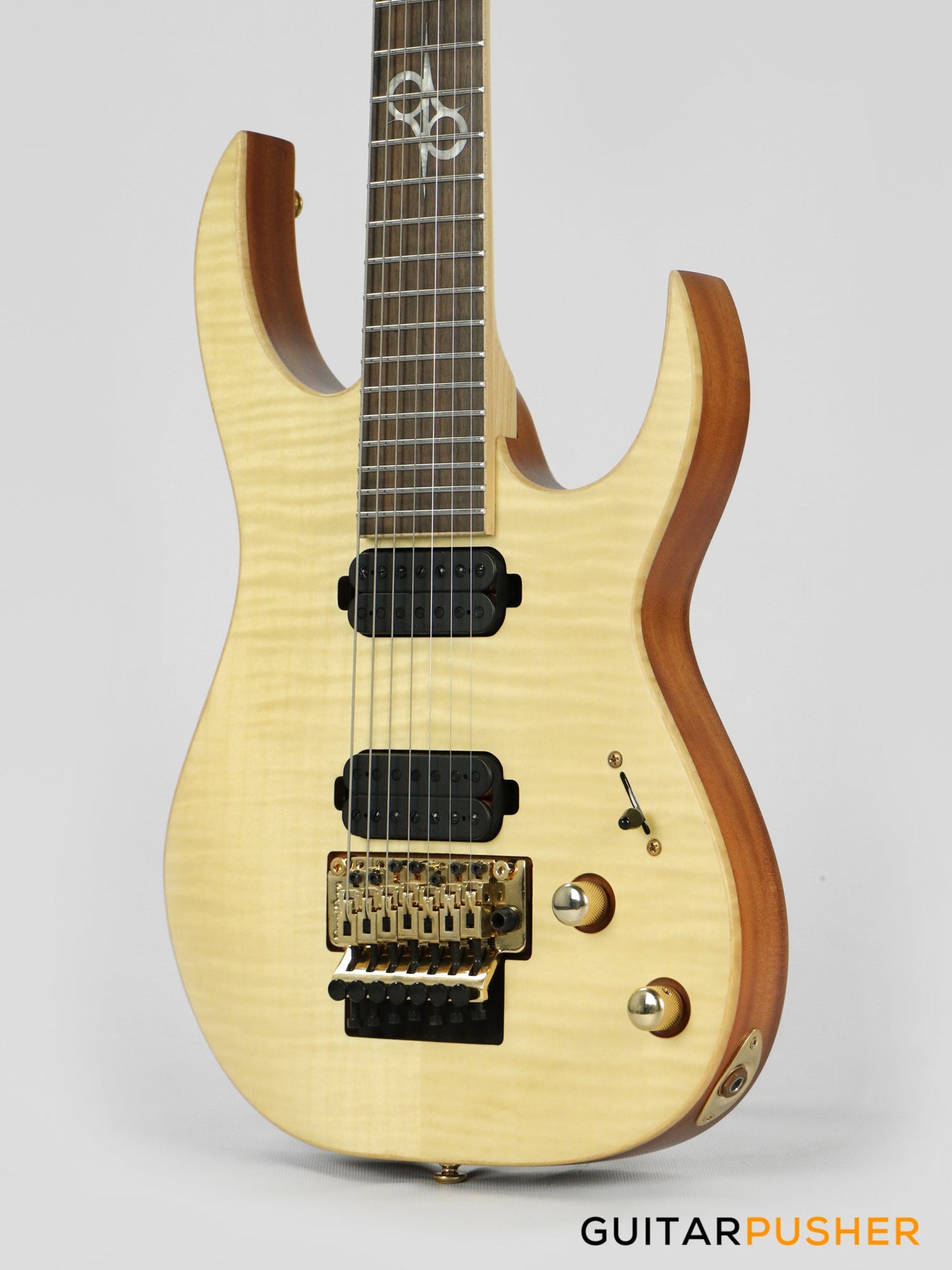 Solar Guitars SB1.7FRFM Flame Natural Matte 7-String Electric Guitar w/ Floyd Rose 1000