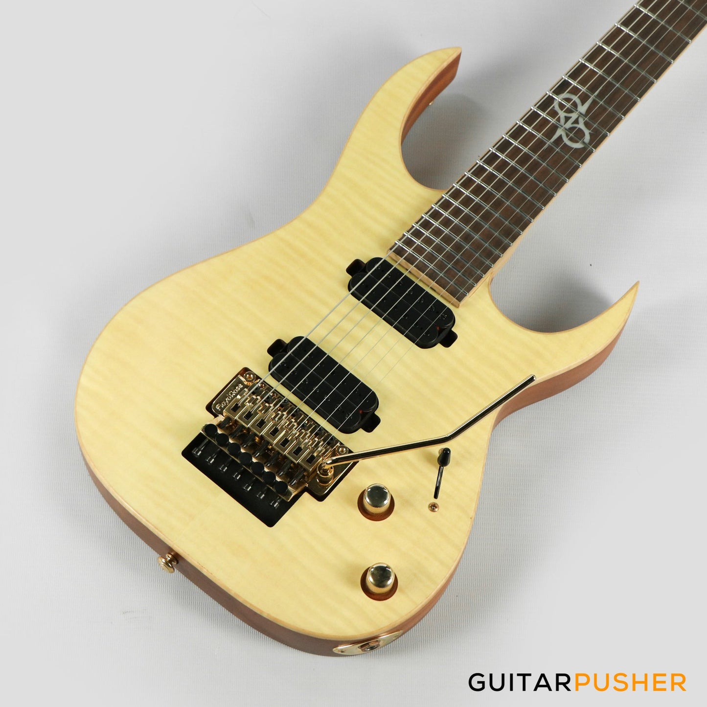 Solar Guitars SB1.7FRFM Flame Natural Matte 7-String Electric Guitar w/ Floyd Rose 1000