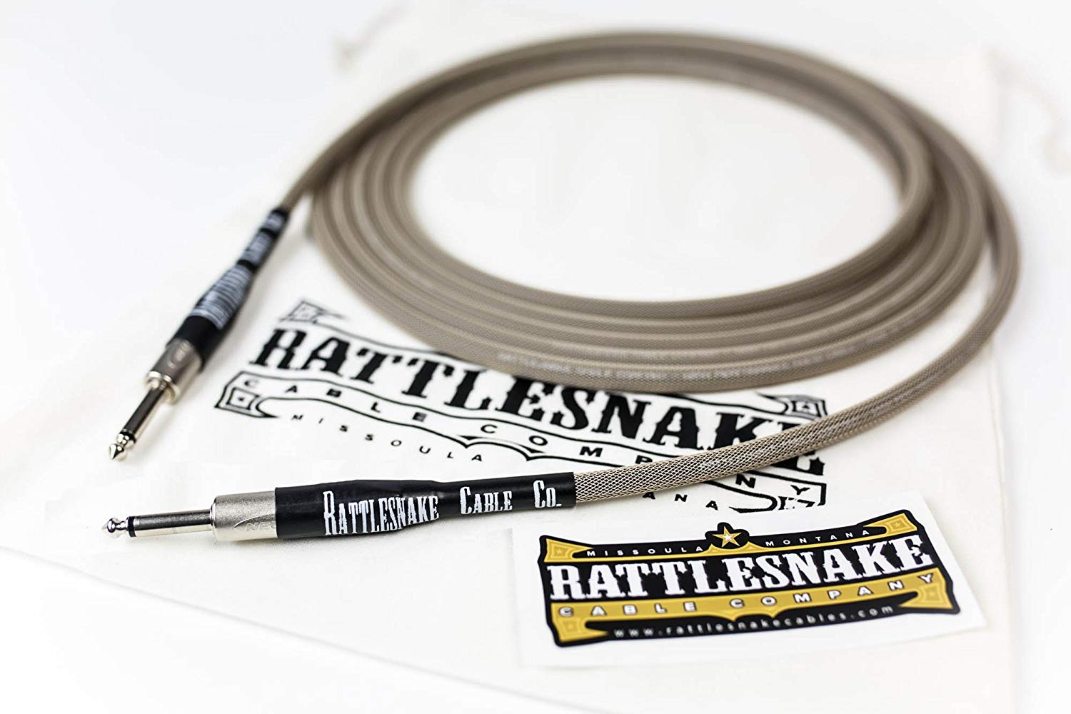 Rattlesnake Standard Instrument Cable - Straight to Straight Nickel Plugs - GuitarPusher
